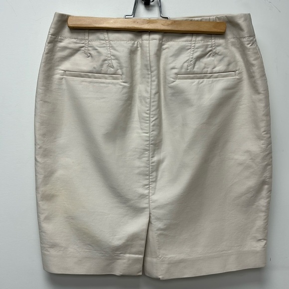 J. CREW No. 2 Pencil skirt in bi-stretch cotton blend size 8 beige - Picture 2 of 7